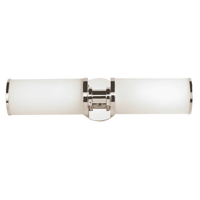 Frosted Double Wall Light in Polished Nickel