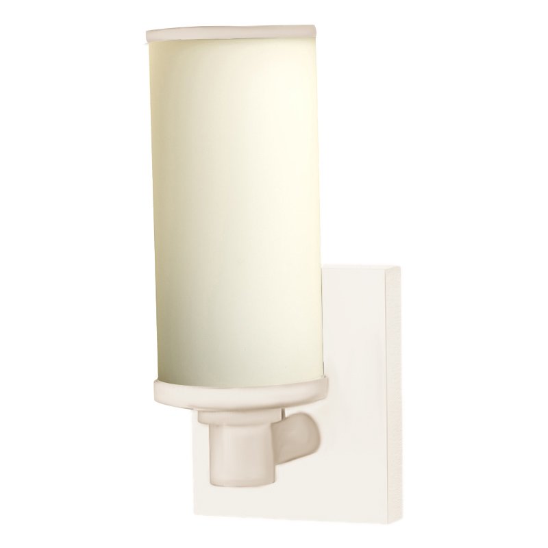 Frosted Single Wall Light in Satin Nickel