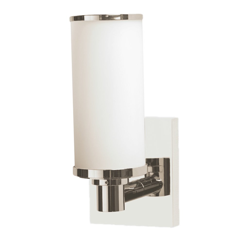 Frosted Single Wall Light in Polished Nickel
