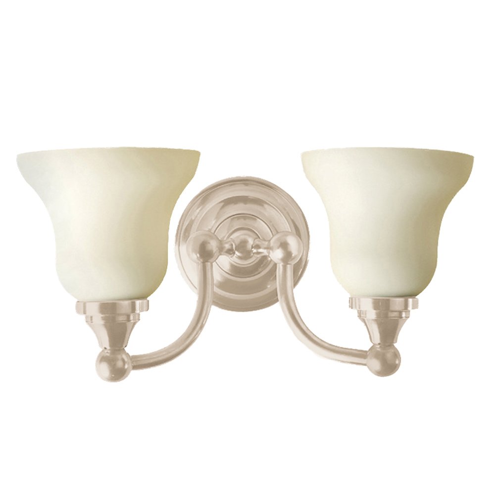 Frosted Double Wall Light in Satin Nickel