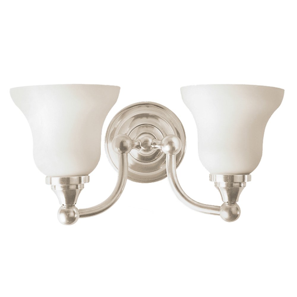 Frosted Double Wall Light in Polished Nickel