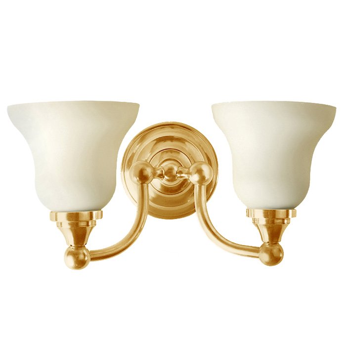 Frosted Double Wall Light in Polished Brass
