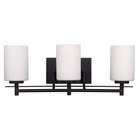 Triple Bath Light in Oil Rubbed Bronze with White Flat Opal Glass